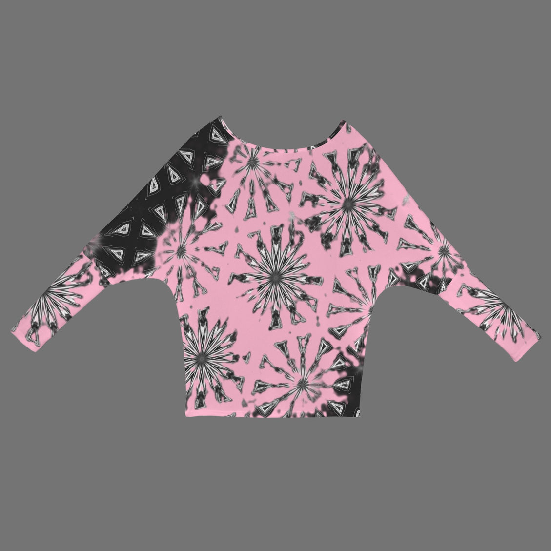 Batwing Long Sleeve Sweater Black Angus Pink