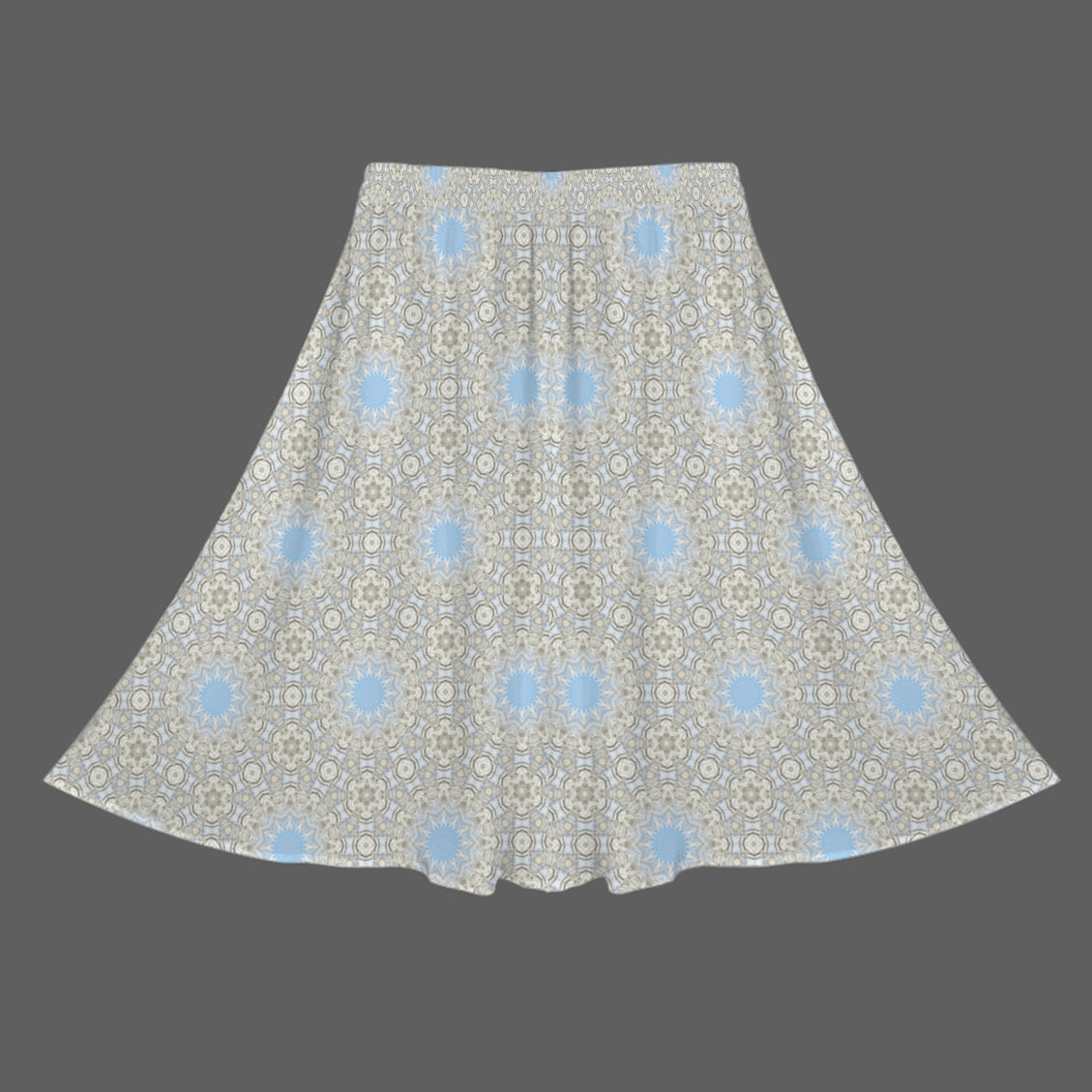 A Line Elastic Waist Skirt with Pockets Dandelion Geometric