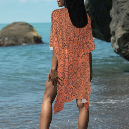 Cover Up Long Kimono Orange Sunset