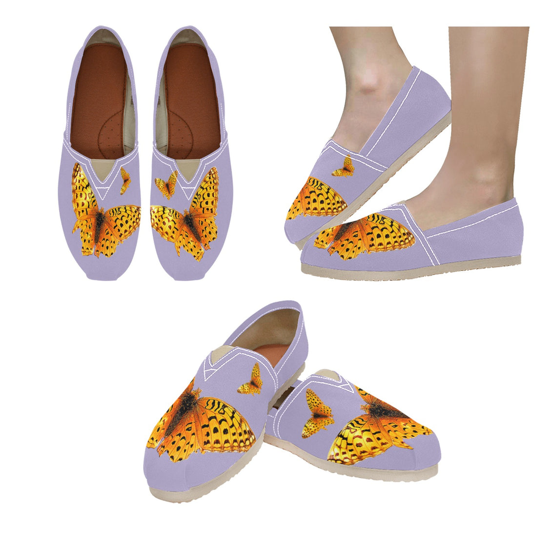 Espadrilles Canvas Butterflies Lavendar