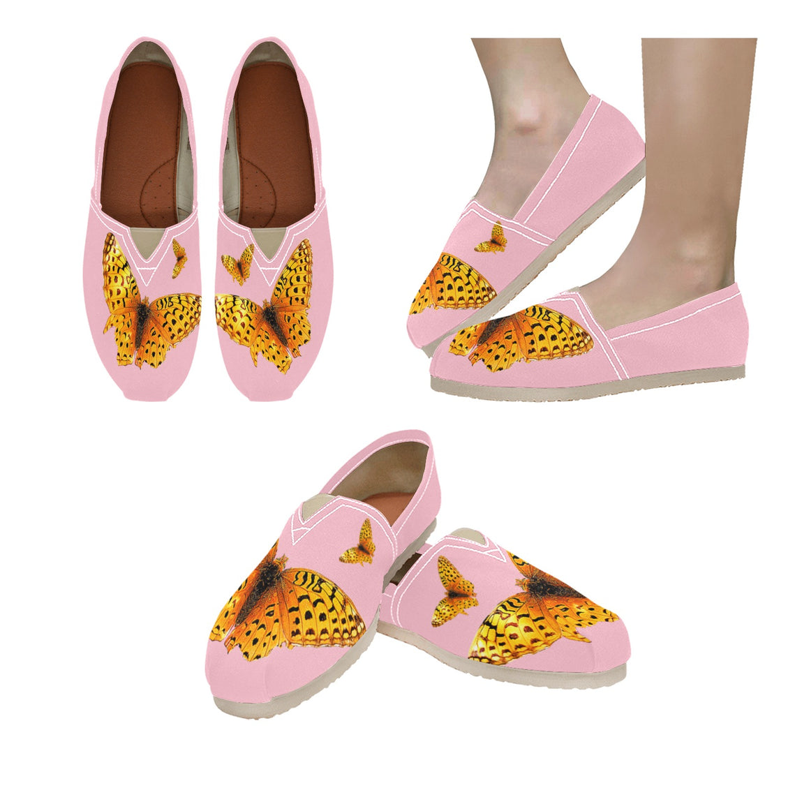 Espadrilles Canvas Butterflies Pink