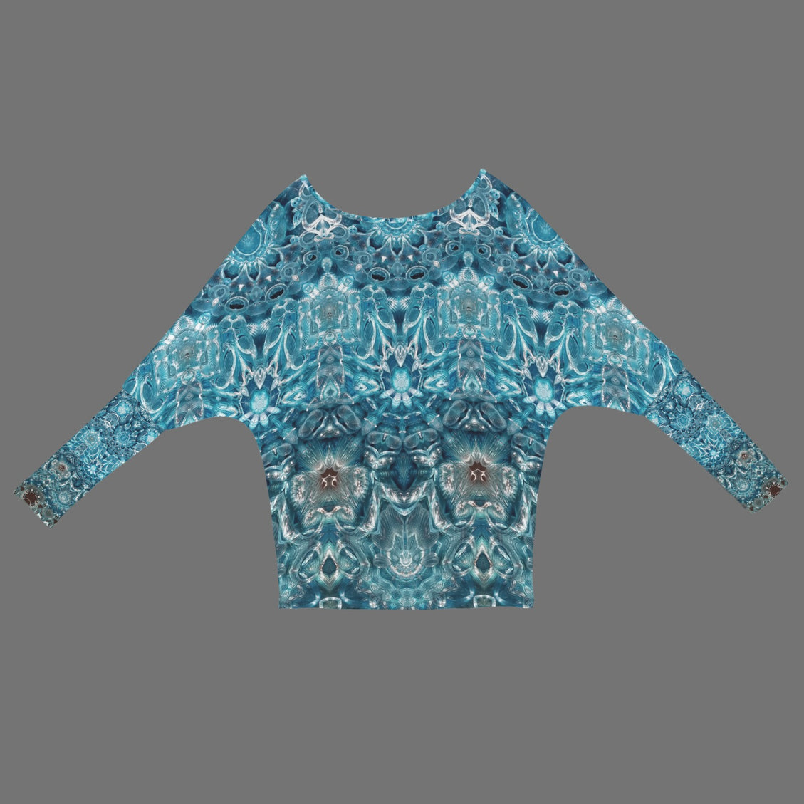 Batwing Long Sleeve Top Blue Glass