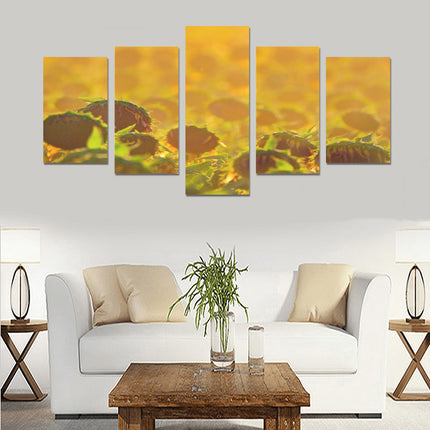 Dusty Sunflowers 5 Piece Wall Art Canvas