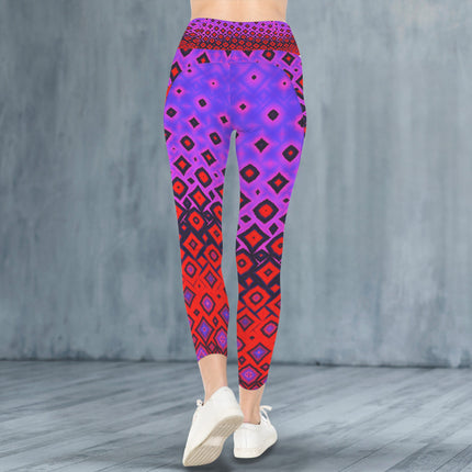 High Waist Pockets Yoga Leggings Tequila Sunrise