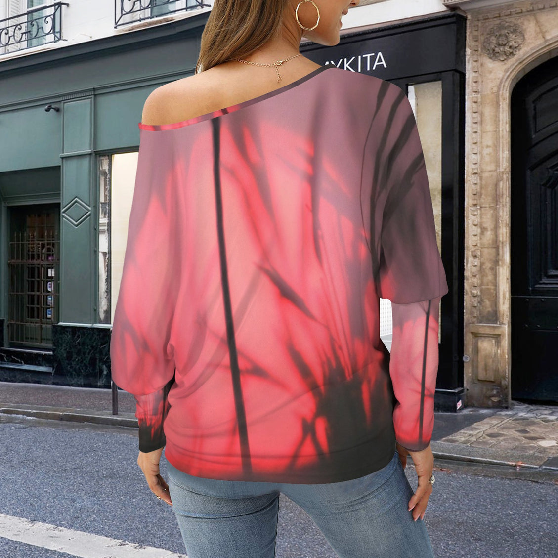 Batwing Long Sleeve Top Milkweed Sunset