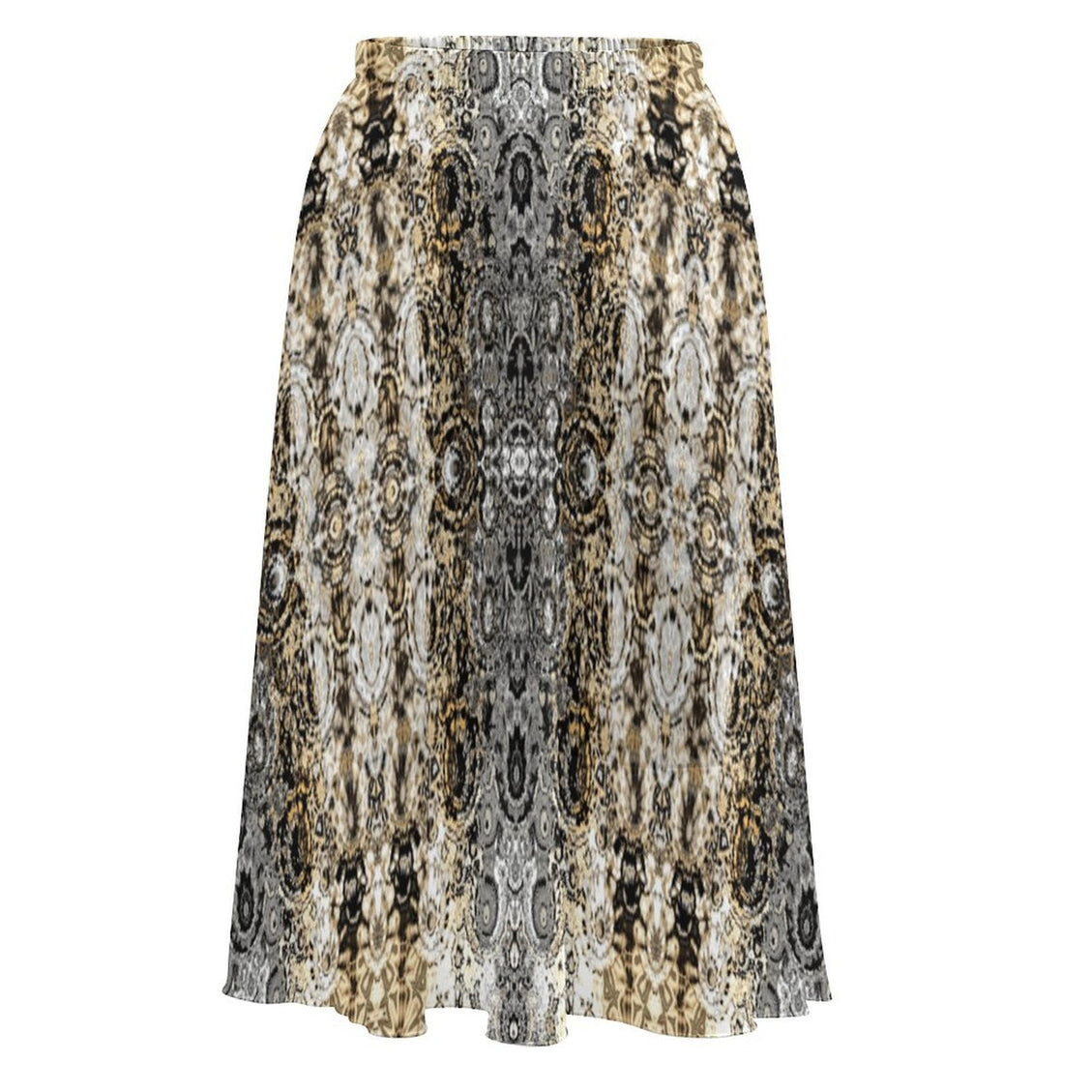 Layered Chiffon Skirt Shimmering Feathers