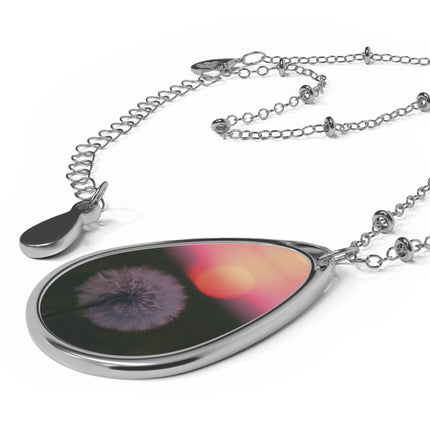 Oval Necklace Milkweed Sunset