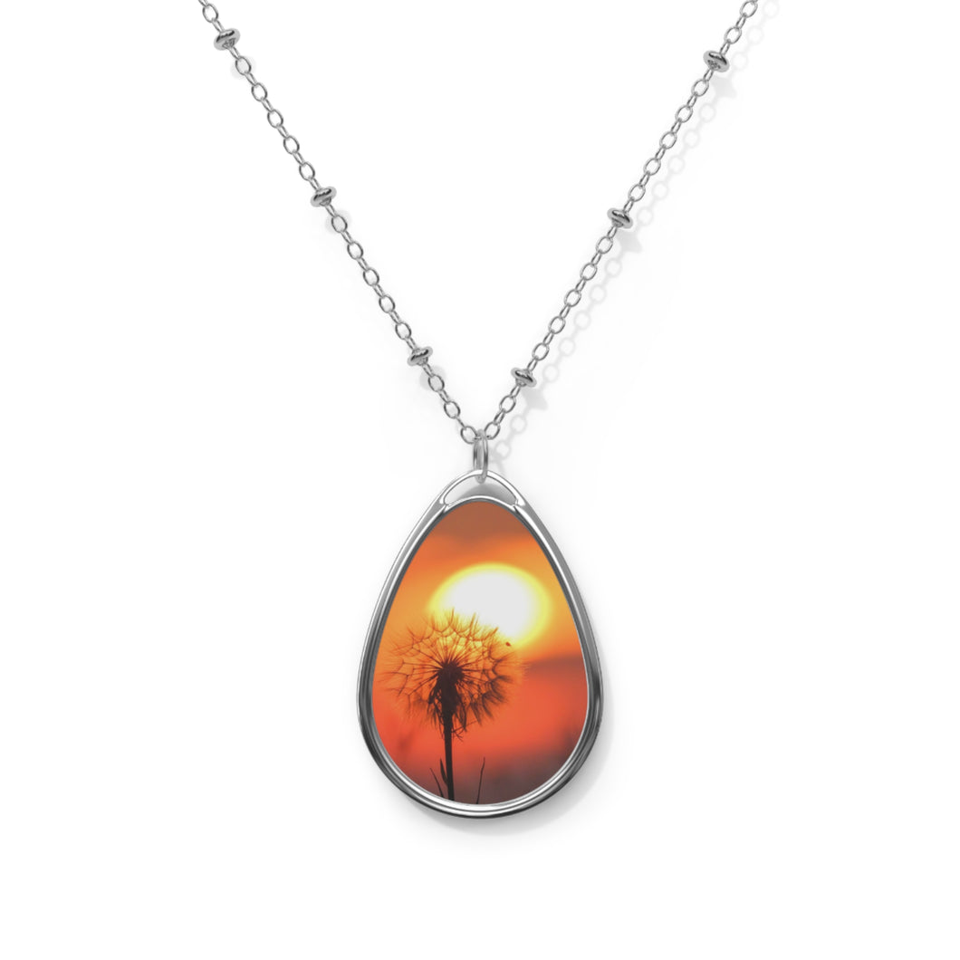Oval Necklace Milkweed Sunset Orange