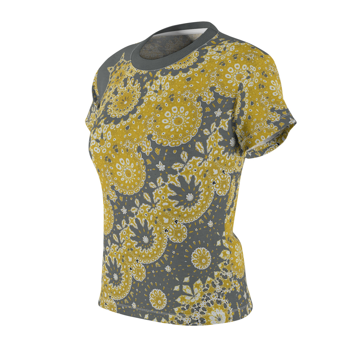 Women's Tee Sunflower Geometric Gray