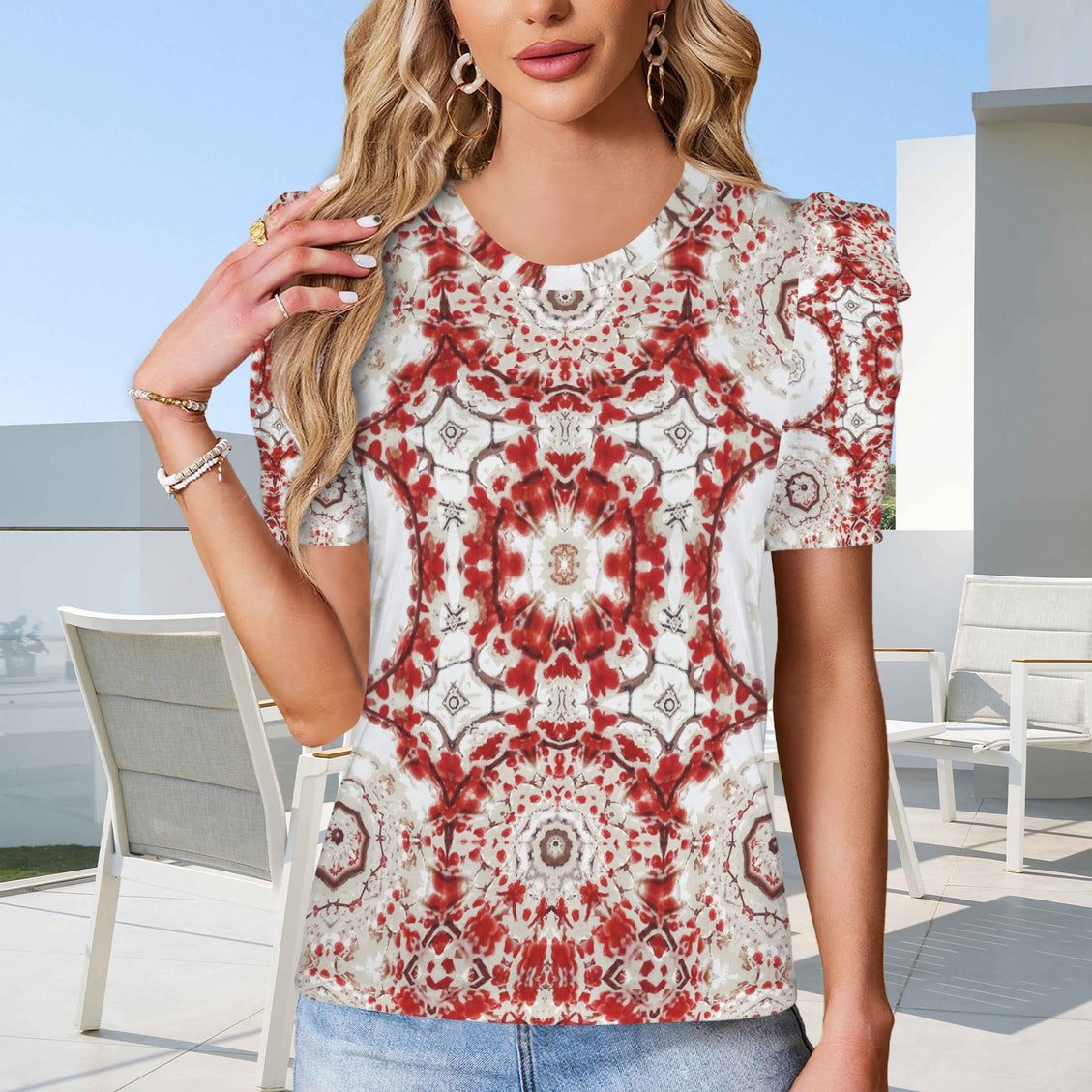 Puff Sleeve T-Shirt Buffalo Berries