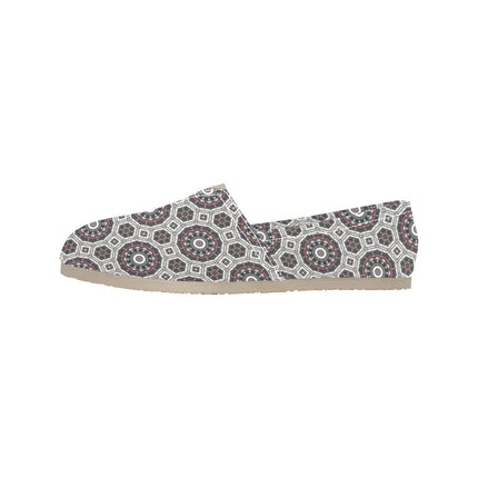 Espadrilles Canvas Carnival Tile Gray and Burgundy