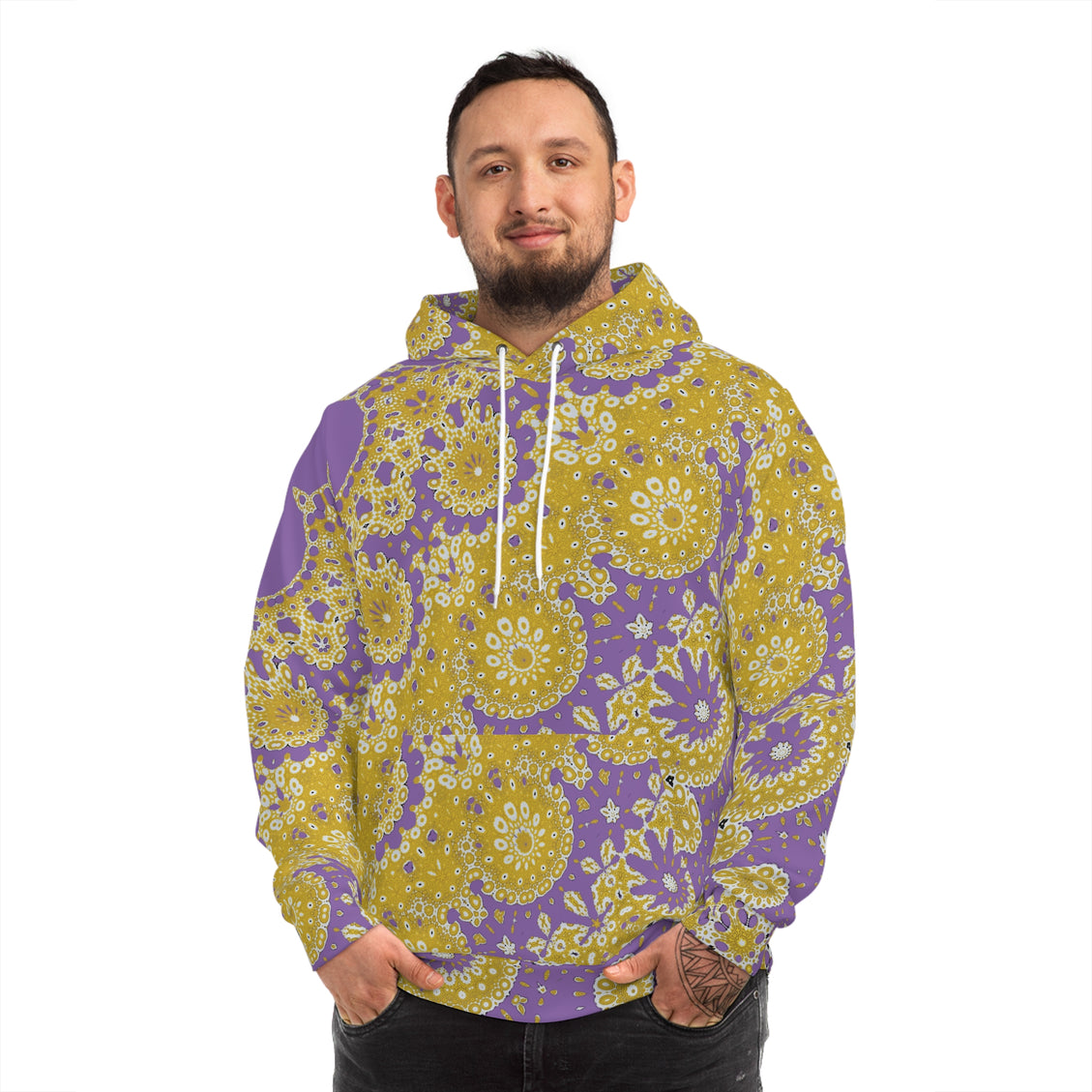 Fashion Hoodie (AOP) Sunflower Geometric Light Purple