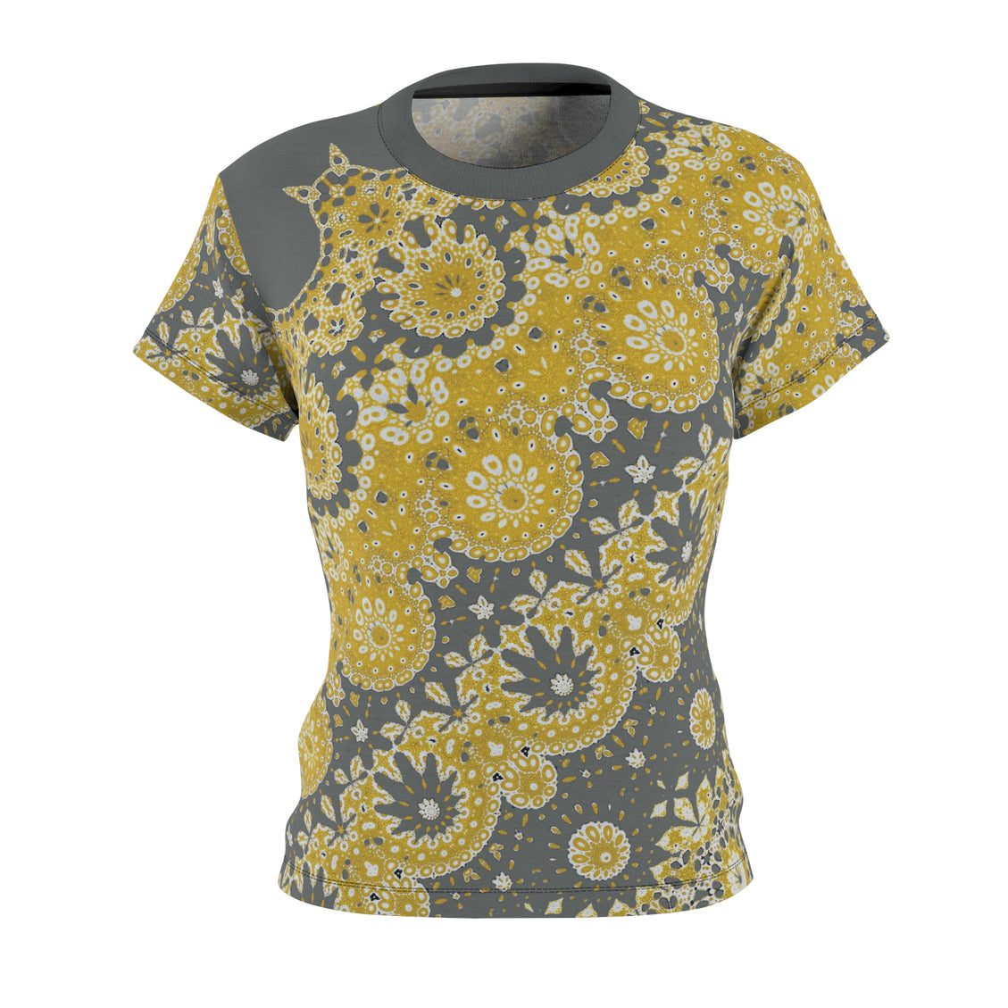 Women's Tee Sunflower Geometric Gray