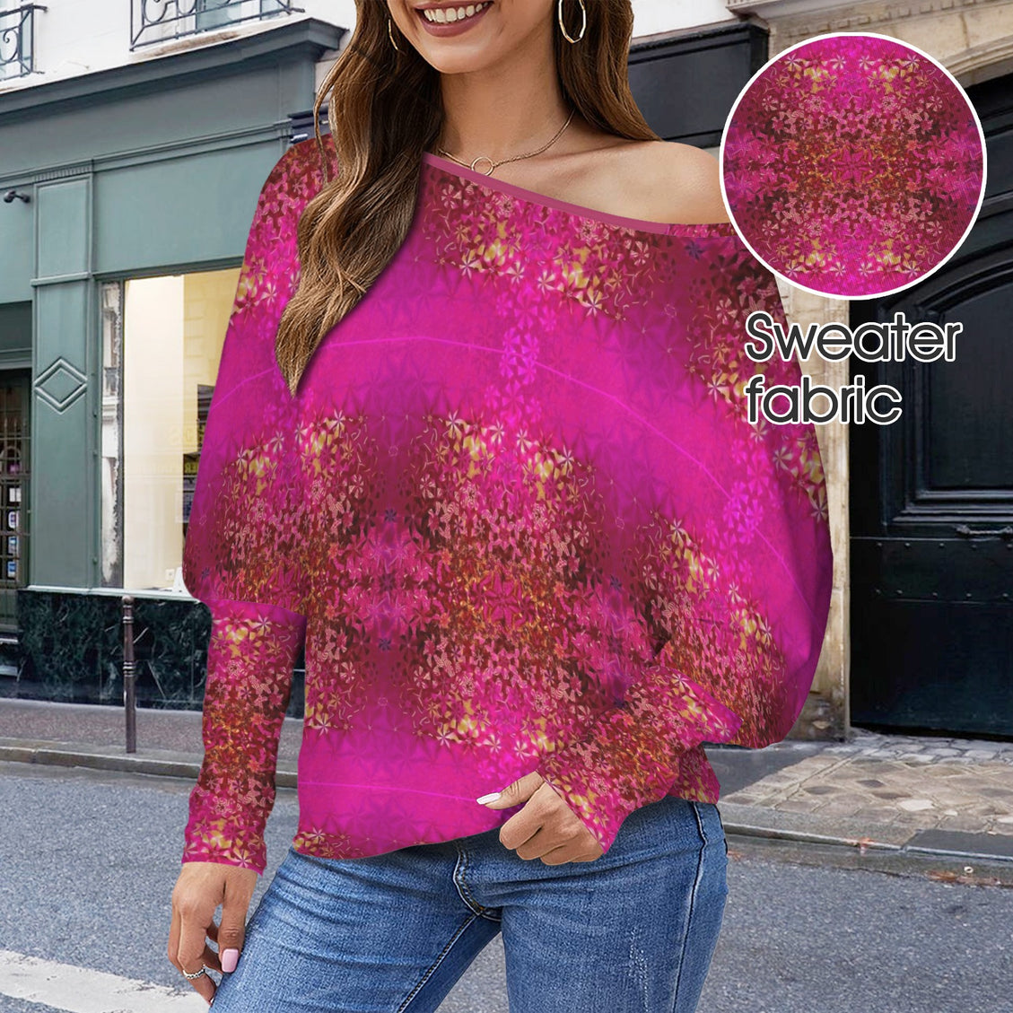 Batwing Long Sleeve Top Orchids