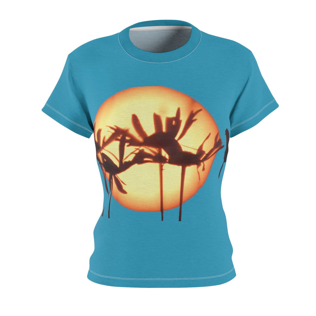 Women's Cut & Sew Tee (AOP) Aster Sunset Turquoise