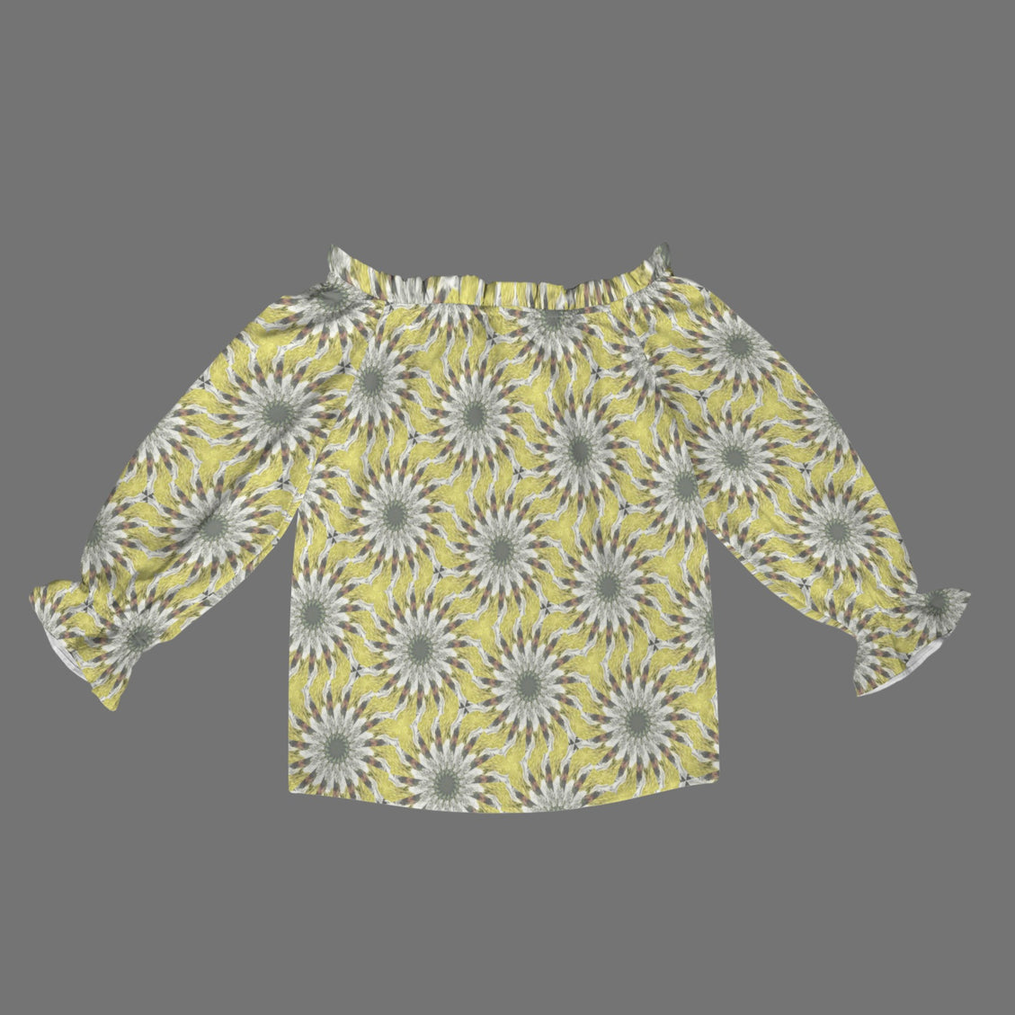 Off Shoulder Lantern Sleeve Blouse Daisy Yellow