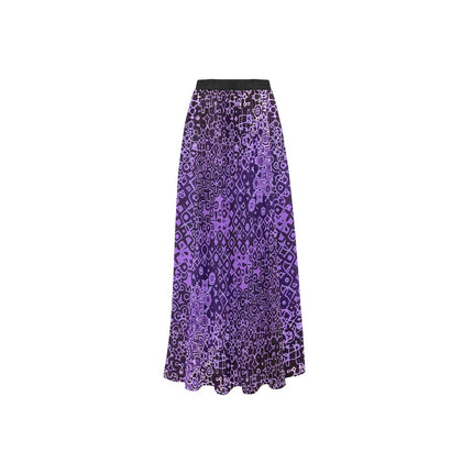 Beach Cover Up Split Skirt Purple and Black Abstract