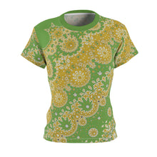 Load image into Gallery viewer, Women&#39;s Tee Sunflower Geometric Green
