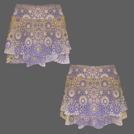 Ruffled Pocket Sports Skirt Lavendar and Gold Ombre