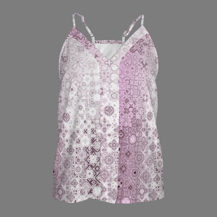 V Neck Cami Pink Glass Ombre