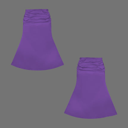 High Waist Pleated Maxi Skirt Purple