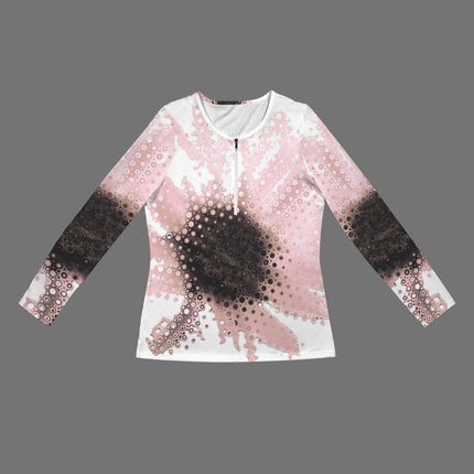 Long Sleeve Zip Top Sunflower Pink