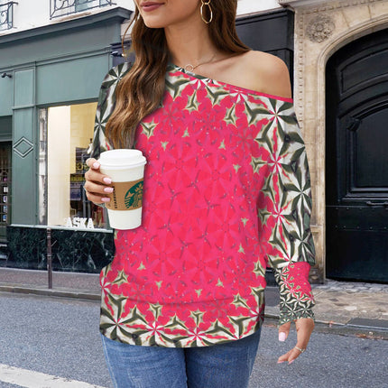 Batwing Long Sleeve Top Hollyhocks