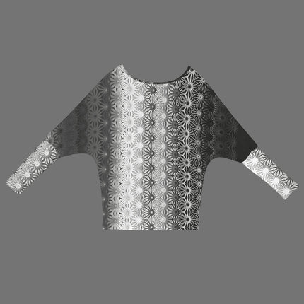 Batwing Long Sleeve Sweater Black and White