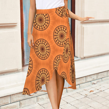 Tie Waist Wrap Skirt Sunset