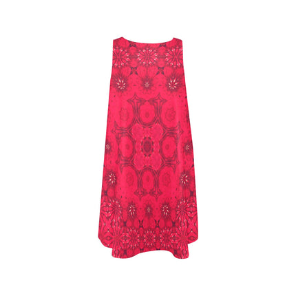 Tank Dress Red Hollyhocks