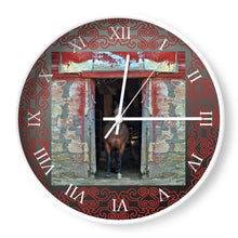 Load image into Gallery viewer, Clock Horse in Red Barn
