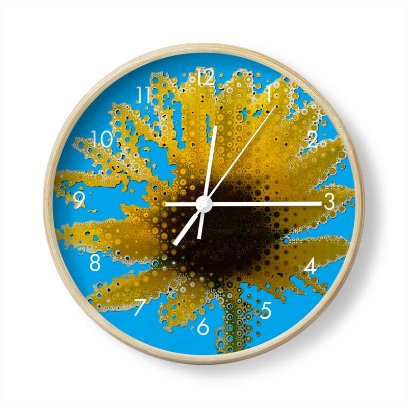 Clock Sunflower Turquoise