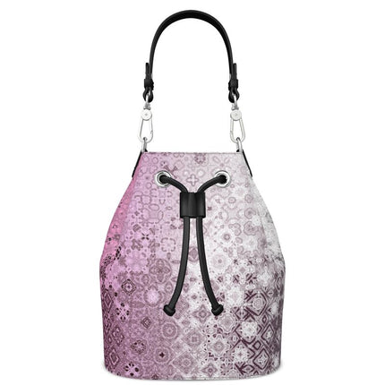 Leather Bucket Bag Pink Glass Ombre