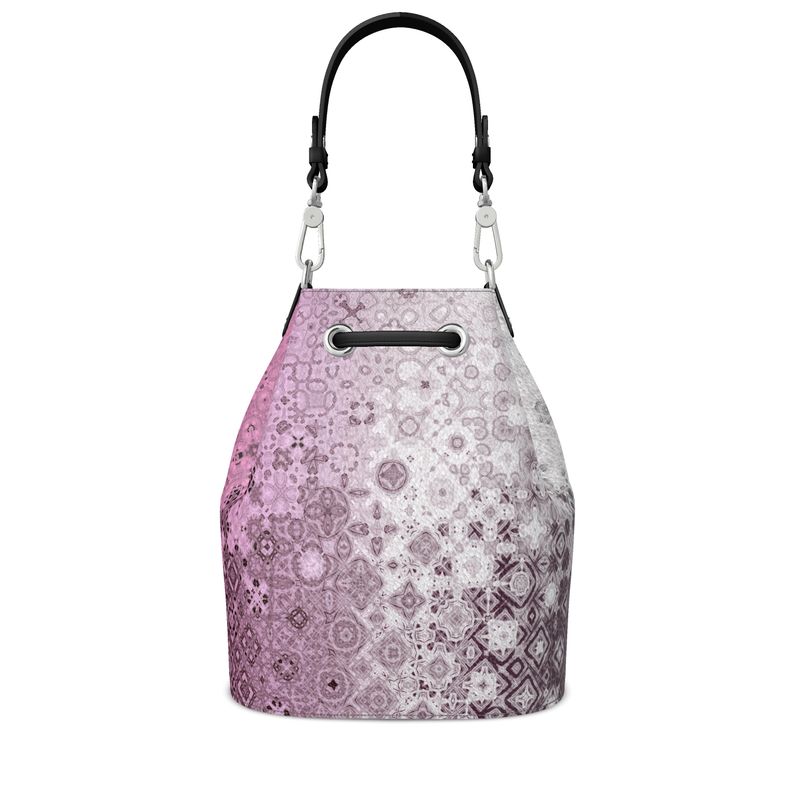 Leather Bucket Bag Pink Glass Ombre