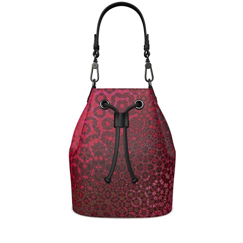 Bucket Bag Red Leaves Abstract