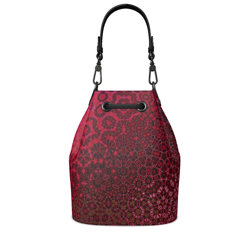 Bucket Bag Red Leaves Abstract