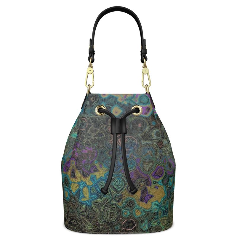 Leather Bucket Bag Peacock