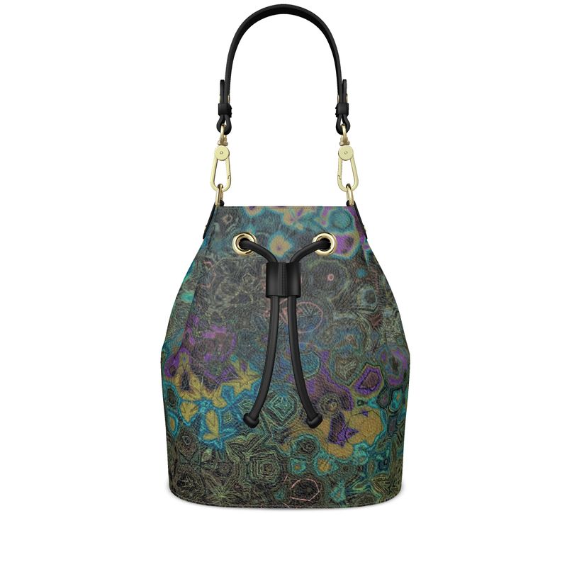 Leather Bucket Bag Peacock