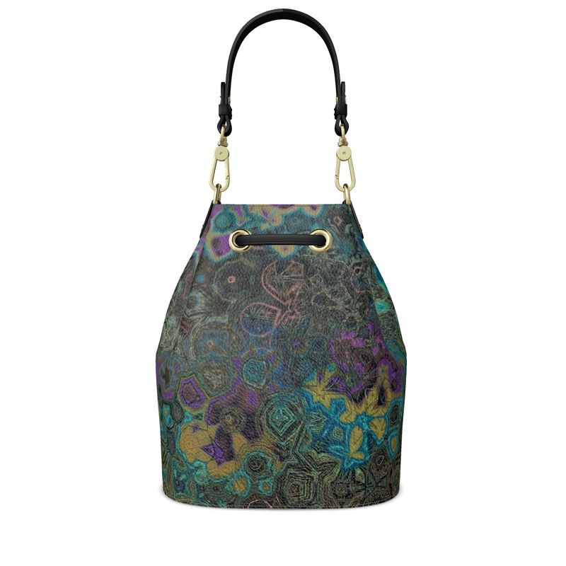 Leather Bucket Bag Peacock