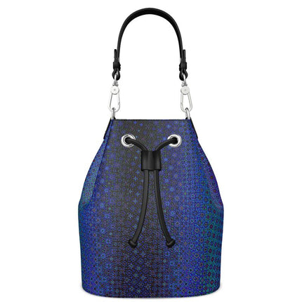 Leather Bucket Bag Blue Lights