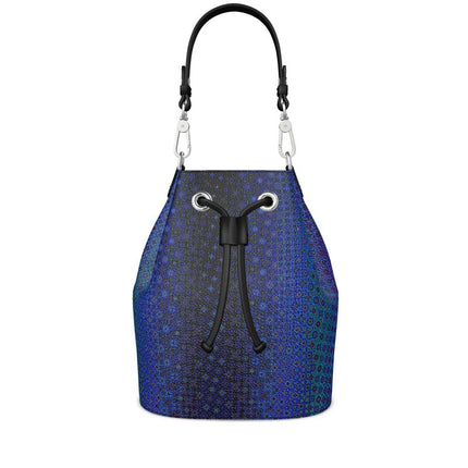 Leather Bucket Bag Blue Lights