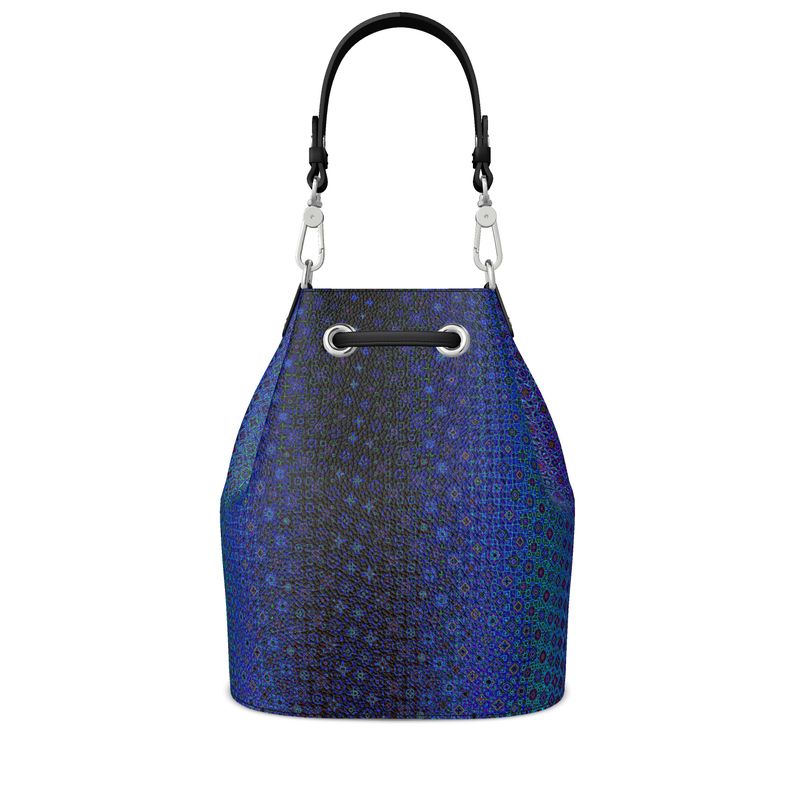 Leather Bucket Bag Blue Lights