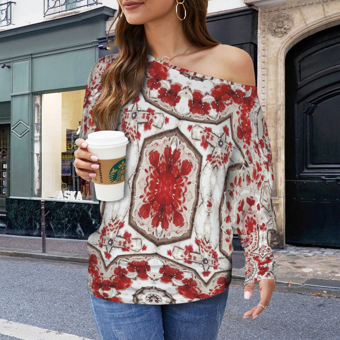 Batwing Long Sleeve Top Frosty Buffalo Berries