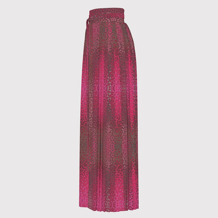 Traditional Chinese Pleated Skirt Red Leaves Abstract