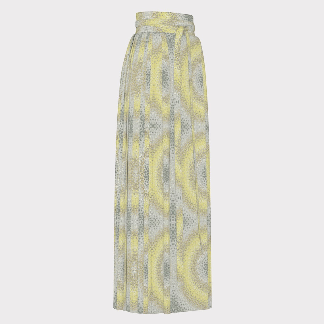 Traditional Chinese Pleated Skirt Yellow and Gray