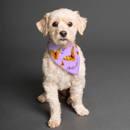 Pet Bandana Chasing Butterflies Reversible Pink and Lavendar