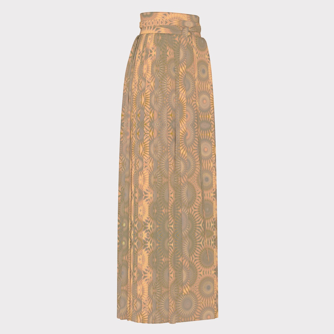 Traditional Chinese Pleated Skirt Peach and Taupe