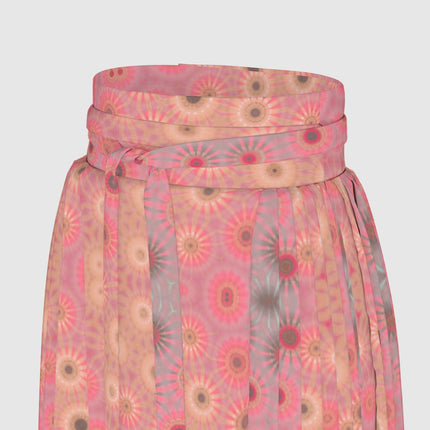 Traditional Chinese Pleated Skirt Pink Flowers