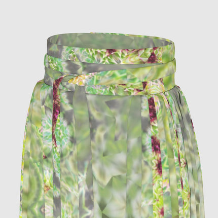 Traditional Chinese Pleated Skirt Thistle Abstract