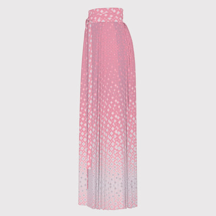 Traditional Chinese Pleated Skirt Pink Sunrise Ombre